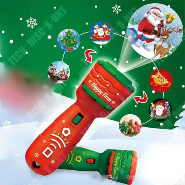 TD® 21 Mönster Julprojektor Ficklampa Tidig utbildning Medvetenhet Jultomten Julgran Pedagogisk leksak cad