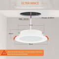 Miniatyrbild 2 av 6: Spot LED Inbyggnad Extra Platt - 6W - Neutral Vit 4000K - Hål Φ70-85mm - 10 St - För Kök Vardagsrum Korridor