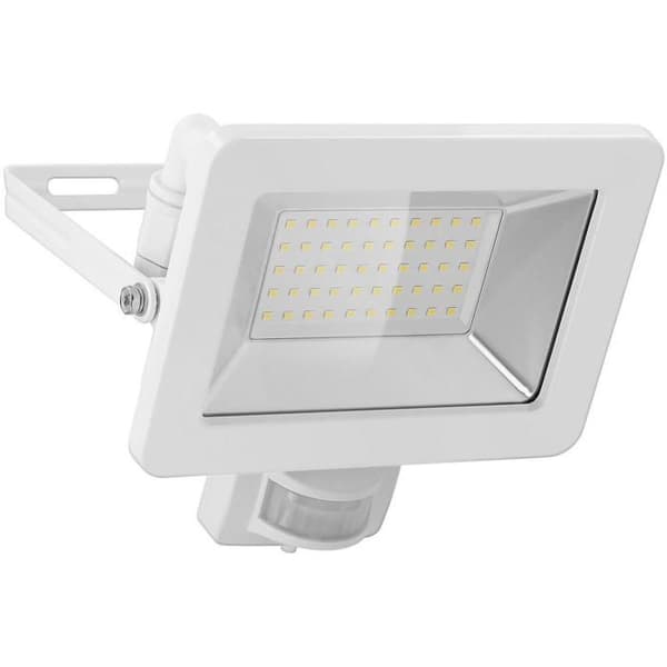 Utomhus LED-strålkastare med rörelsedetektor vit, 50 watt - 4250 lumen Goobay