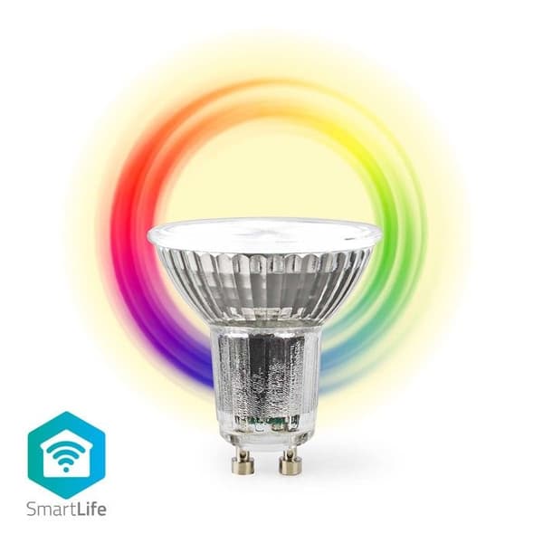 Smart LED Spotlight inbyggd SmartLife RVB 5W GU10 345lm 6500K Nedis Silver