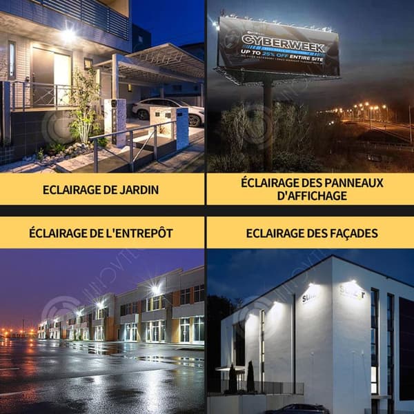 INN LED-strålkastare 200W IP65 vattentät utomhus LED-strålkastare 6500K superljus kallvit exteriörstrålkastare för gårdsgaragestadioner