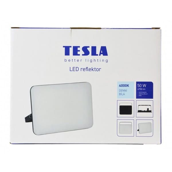 Tesla - LED-strålkastare 50W, 4750lm, 230V, 4000K, Ra 80, 110deg