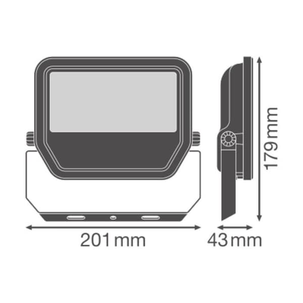 Ledvance Projektor LED Aluminium Svart 41W 6000lm 100D - 865 Dagsljus | IP66 - Symmetrisk