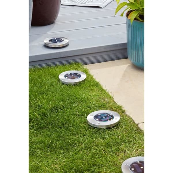 Paket med 4 UpSMART GARDEN solstrålkastare -Ljus - 5 lumen - Stål - Integrerad LED - SMART GARDEN