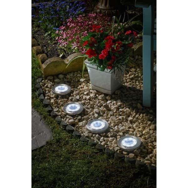 Paket med 4 UpSMART GARDEN solstrålkastare -Ljus - 5 lumen - Stål - Integrerad LED - SMART GARDEN