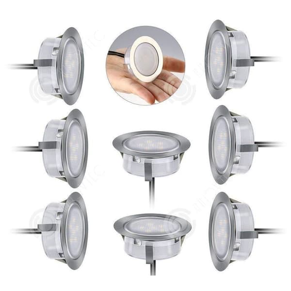 INN Utomhussollampa 8 st 55mm 1,5W vattentät IP67 dimbar infälld LED-spot för träterrasstak 2800K plac spots