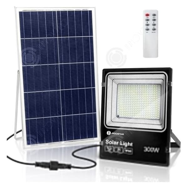 INN LED strålkastare utomhusbelysning med solpanel 300w super ljus strålkastare 6500k färgtemperatur IP66 fjärrkontroll