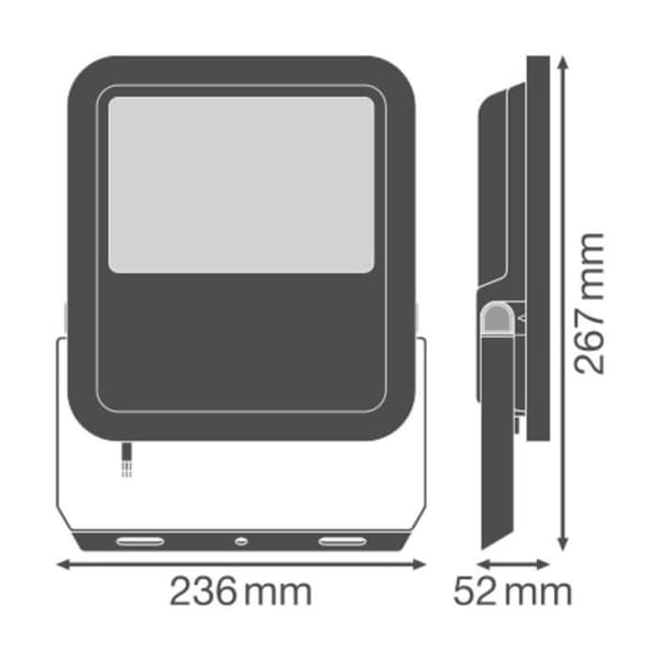 Ledvance LED Projektor Aluminium Svart 69W 10000lm 100D - 865 Dagsljus | IP66 - Symmetrisk