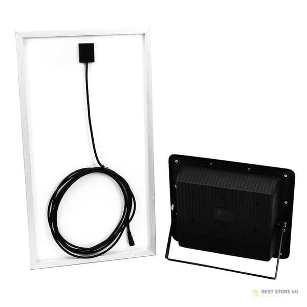 Solcellsdriven LED-projektor V-TAC 40W svart IP65, fjärrkontroll, timer VT-200W 4000K 3100lm