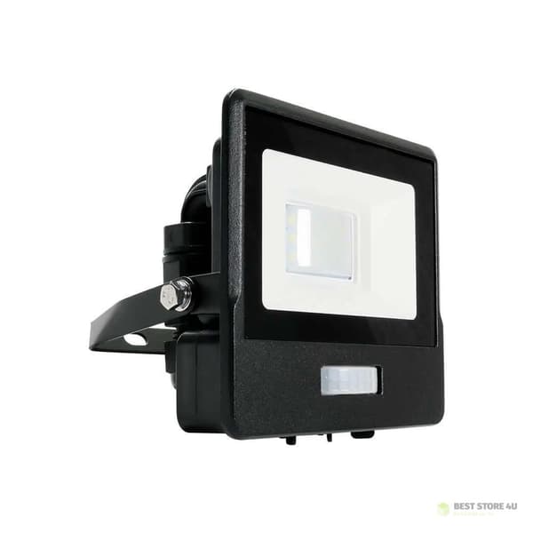 LED-projektor V-TAC 10W SAMSUNG CHIP Rörelsesensor Svart MED MUFF VT-118S 3000K 735lm 5 års garanti