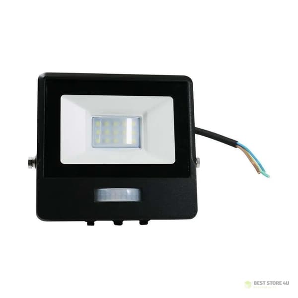 LED-projektori V-TAC 10W SAMSUNG CHIP Liiketunnistin Musta Kaapeli 1M VT-118S-1 6400K 735lm 5 Vuoden Takuu