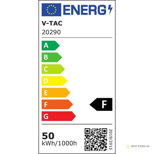 LED-projektor V-TAC 50W SAMSUNG CHIP bevægelsessensor sort kabel 1M VT-158S-1 4000K 4000lm 5 års garanti