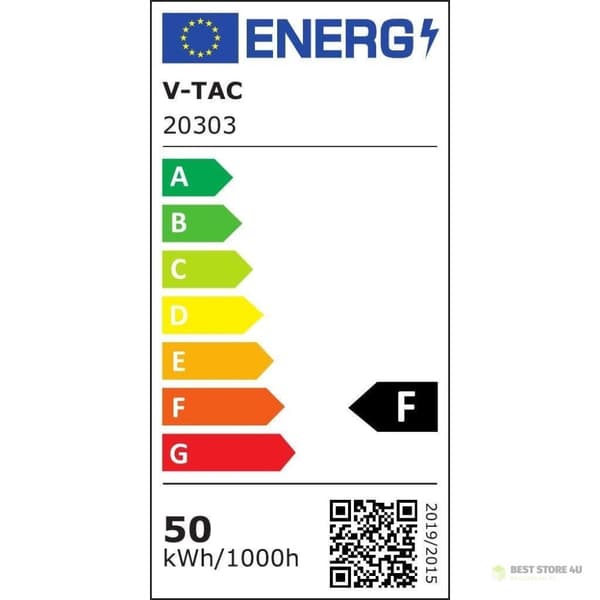 LED-projektor V-TAC 50W SAMSUNG CHIP Rörelsesensor Vit kabel 1M VT-158S-1-W 6400K 4000lm 5 års garanti