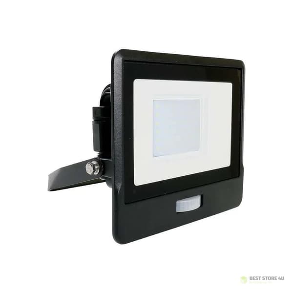 LED-projektor V-TAC 30W SAMSUNG CHIP bevægelsessensor sort MED MUFF VT-138S 3000K 2340lm 5 års garanti