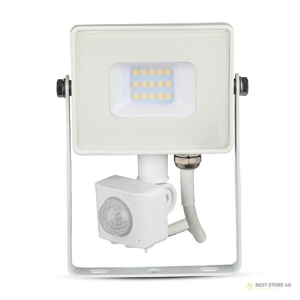 LED-projektor V-TAC 10W SAMSUNG CHIP Rörelsesensor Avstängningsfunktion Vit VT-10-SW 6400K 800lm 5 års garanti