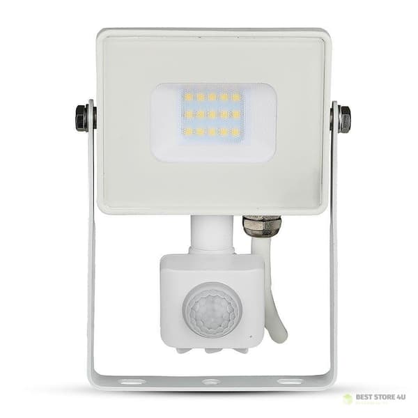 LED-projektor V-TAC 10W SAMSUNG CHIP Rörelsesensor Avstängningsfunktion Vit VT-10-SW 6400K 800lm 5 års garanti