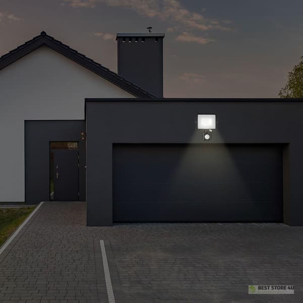 LED-projektor V-TAC 10W SAMSUNG CHIP bevægelsessensor afbrydelsesfunktion sort VT-10-SB 4000K 800lm 5 års garanti