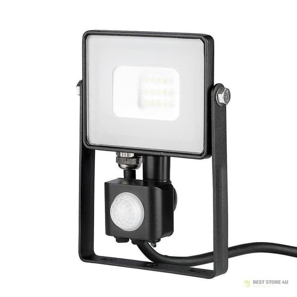 LED-projektor V-TAC 10W SAMSUNG CHIP bevægelsessensor afbrydelsesfunktion sort VT-10-SB 4000K 800lm 5 års garanti