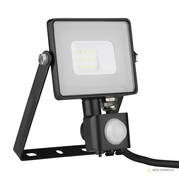 LED-projektor V-TAC 10W SAMSUNG CHIP bevægelsessensor afbrydelsesfunktion sort VT-10-SB 4000K 800lm 5 års garanti