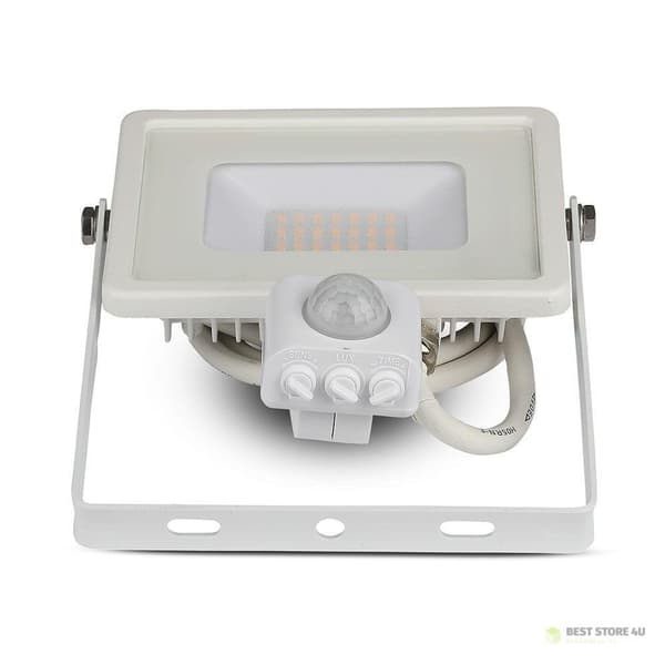 LED-projektor V-TAC 20W SAMSUNG CHIP Rörelsesensor Avstängningsfunktion Vit VT-20-SB 4000K 1600lm 5 års garanti