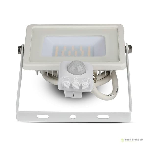 LED-projektor V-TAC 30W SAMSUNG CHIP Bevægelsessensor Afbrydelsesfunktion Hvid VT-30-SW 6400K 2400lm 5 års garanti