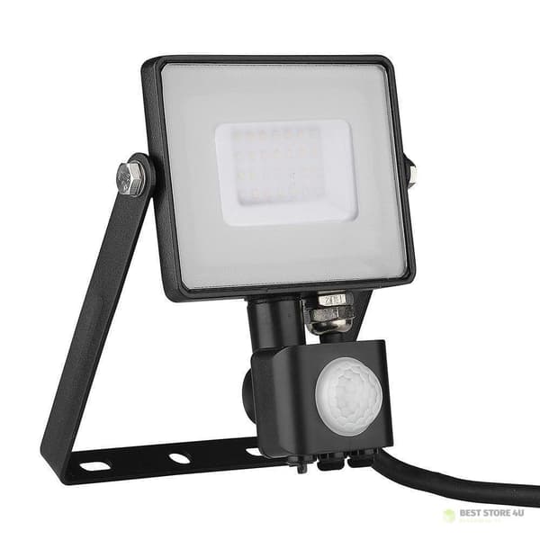 LED-projektor V-TAC 30W SAMSUNG CHIP Rörelsesensor Avstängningsfunktion Svart VT-30-SB 3000K 2400lm 5 års garanti