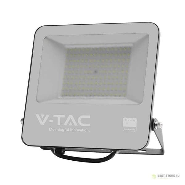 LED-projektor V-TAC 100W 100Lm/W 1m kabel SAMSUNG CHIP sort VT-44104 4000K 8700lm 5 års garanti