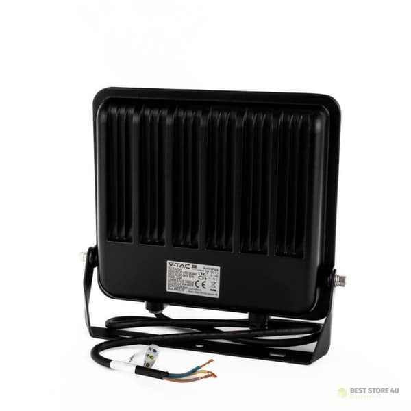 LED-projektor V-TAC 100W 100Lm/W 1m kabel SAMSUNG CHIP sort VT-44104 4000K 8700lm 5 års garanti