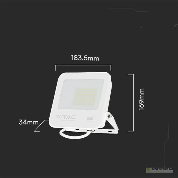 LED-projektor V-TAC 50W SAMSUNG CHIP PRO-S Vit VT-44055 6500K 4270lm 5 års garanti