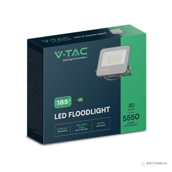 V-TAC LED-projektor 30W 185Lm/W Sort VT-4435 6500K 5550lm