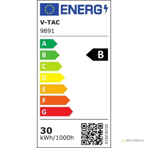 V-TAC LED-projektor 30W 185Lm/W Sort VT-4435 6500K 5550lm