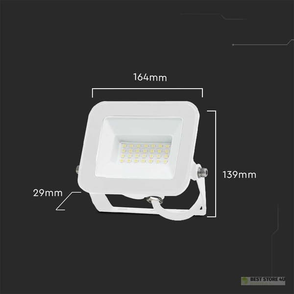 LED-projektor V-TAC 30W SAMSUNG CHIP PRO-S Vit VT-44030 4000K 2505lm 5 års garanti