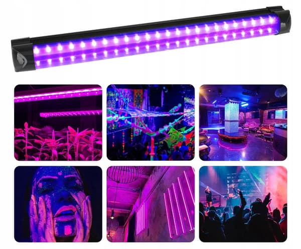 Lampe 48x LED UV 395-400nm 10W Stik VÆG LOFT 230V Ultraviolet