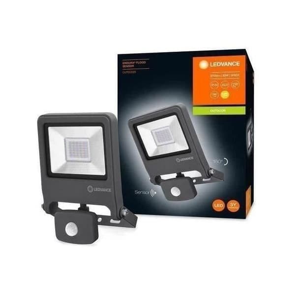 LED-strålkastare utomhus - LEDVANCE - Endura Flood 30W - Grå - Rörelsedetektor - 2700lm - 3000K
