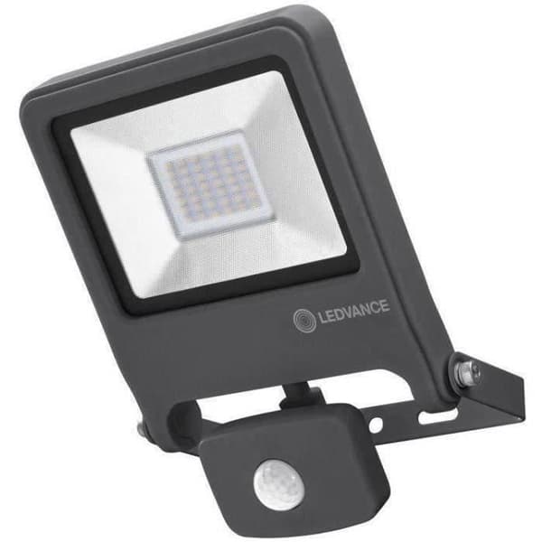 LED-strålkastare utomhus - LEDVANCE - Endura Flood 30W - Grå - Rörelsedetektor - 2700lm - 3000K