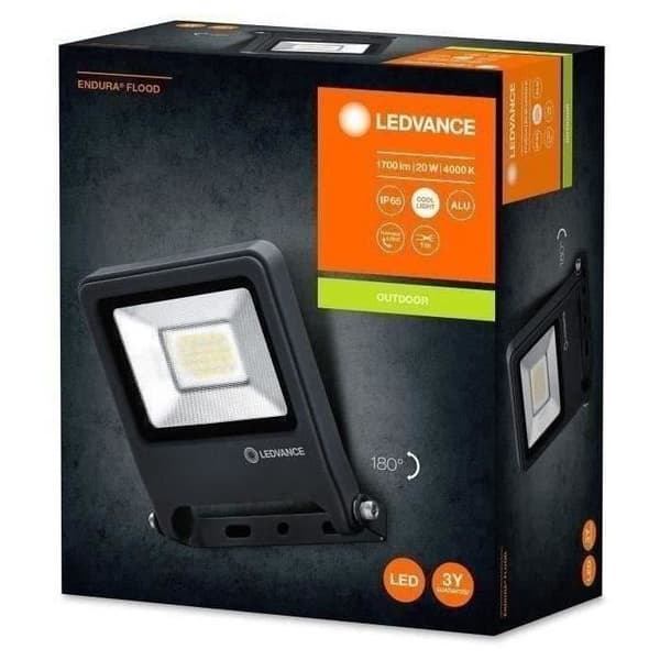 LED-projektor utomhus - LEDVANCE - ENDURA FLOOD 20w - Mörkgrå - 1700 lumen - 4000K