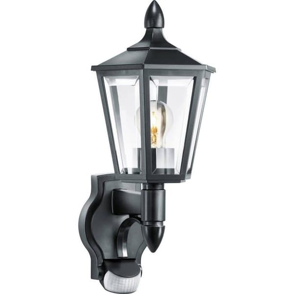 Vägglampa utomhus med STEINEL L 15 S 60W IP44 E27 detektor - Svart - Modernt - Design