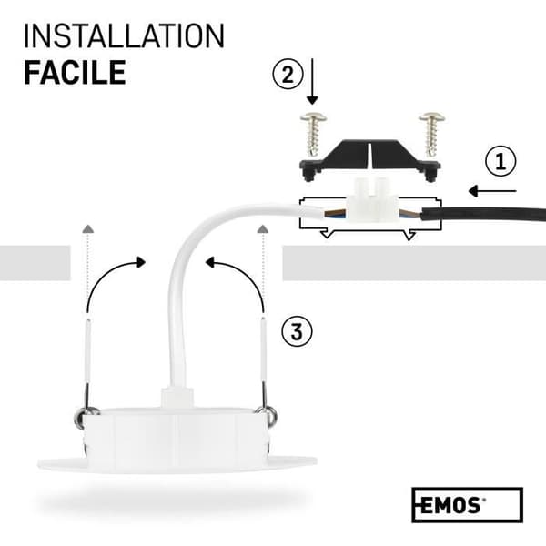 Emos Exklusiv LED-infälld spotlight - 50° justerbar taklampa för LED-lampor 12 runda LED-spotlights 5 W/450 Lumen [3000k]]