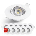 Miniatyrbild 1 av 4: Emos Exklusiv LED-infälld spotlight - 50° justerbar taklampa för LED-lampor 12 runda LED-spotlights 5 W/450 Lumen [3000k]]