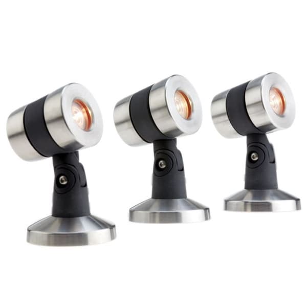 Lunaqua Maxi Oase-projektor - Varmvit - LED - Utomhus - Stål/Rostfritt stål - 3W - Kit med 3