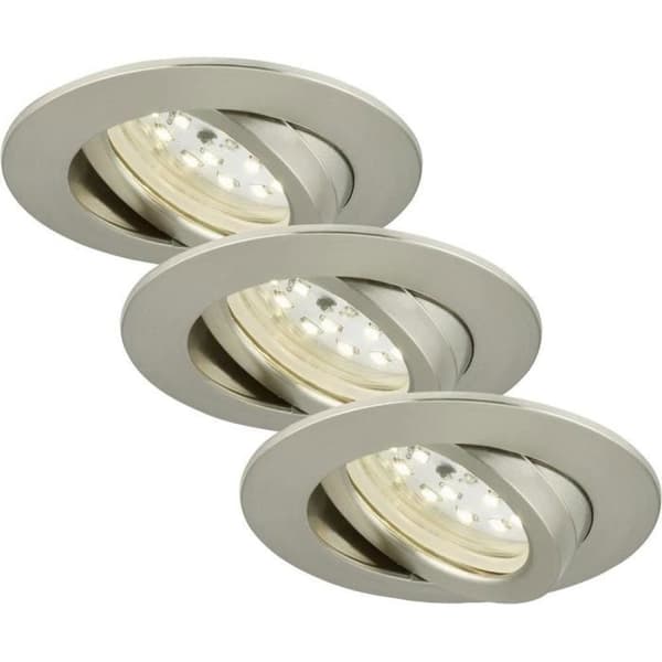 Spot LED inbyggd - Briloner - 7232-032 - Varmvit - 16,5 W - Matt nickel - Set om 3