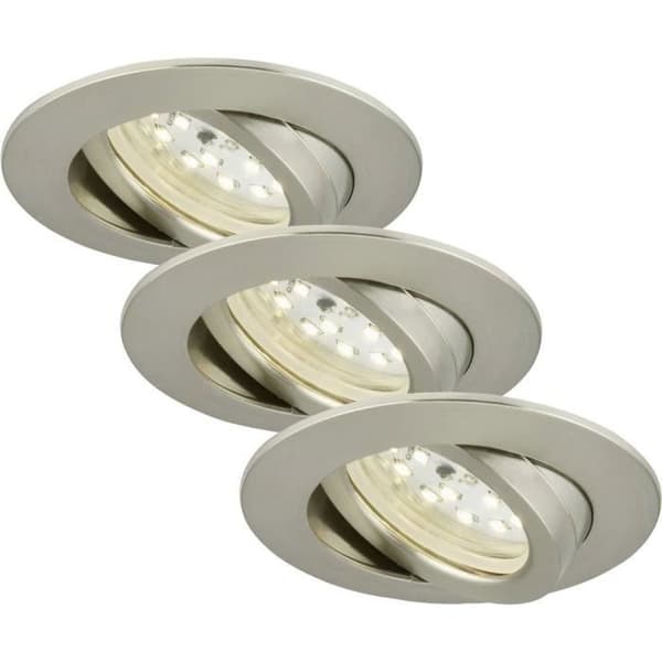 Spot LED inbyggd - Briloner - 7232-032 - Varmvit - 16,5 W - Matt nickel - Set om 3