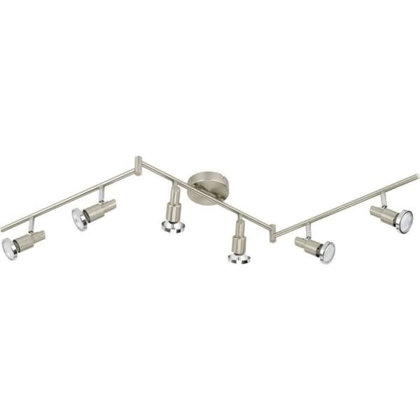 LED takspotlight - BRILONER - Cool 2991-062B - Matt nickel - 18 W - GU10 - 6 glödlampor