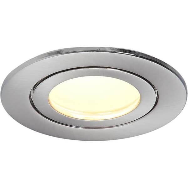 Set om 6 LED inbyggnadsspots Flat Dim IP44 i aluminium