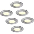 Miniatyrbild 1 av 4: Set om 6 LED inbyggnadsspots Flat Dim IP44 i aluminium