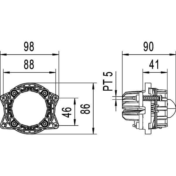 LED-strålkastare - HELLA - Modul 60 - Vattentät - 12 Watt - 68x88x84mm