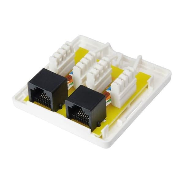 RJ45-uttag - Utrusta - 235214 - 2 x RJ45 - CAT6 - Vit