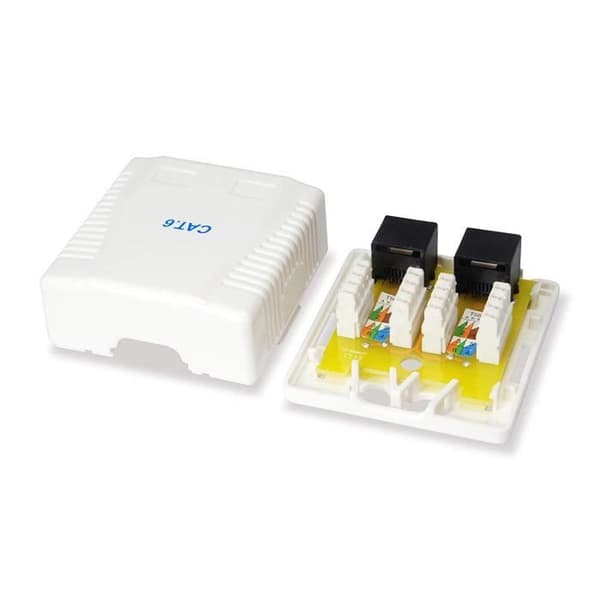RJ45-uttag - Utrusta - 235214 - 2 x RJ45 - CAT6 - Vit