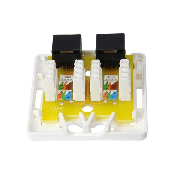 RJ45-uttag - Utrusta - 235214 - 2 x RJ45 - CAT6 - Vit