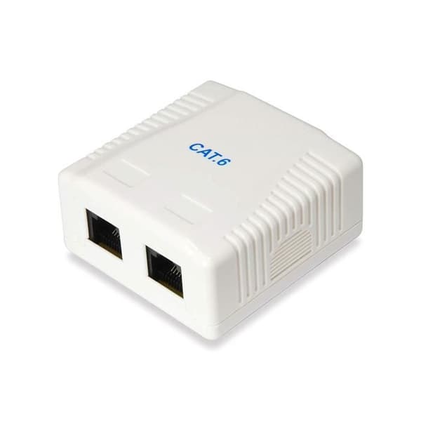 RJ45-uttag - Utrusta - 235214 - 2 x RJ45 - CAT6 - Vit